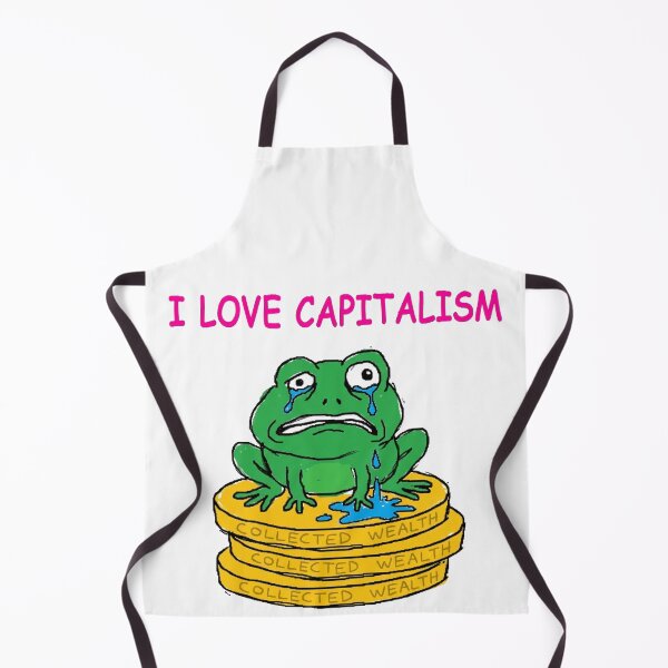 Item preview, I Love Capitalism Sarcastic Frog Money Meme designed and sold by Retro Mood Co.