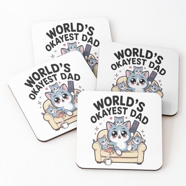 Item preview, World’s Okayest Dad Cat Shirt | Kawaii Cartoon Style | Funny Cat Dad Vibes designed and sold by InspiredCreatives.