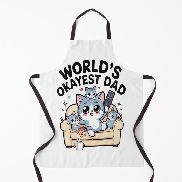 Item preview, World’s Okayest Dad Cat Shirt | Kawaii Cartoon Style | Funny Cat Dad Vibes designed and sold by InspiredCreatives.