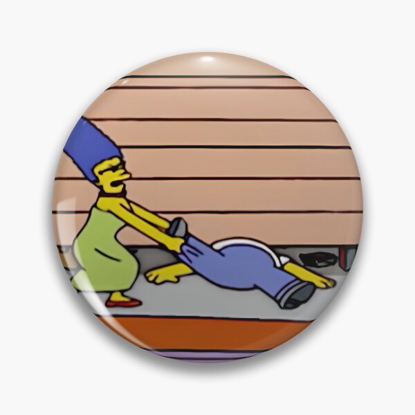 Item preview, Marge Dragging Homer Simpson Garage Door Meme designed and sold by DohLab.