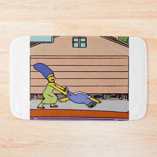 Item preview, Marge Dragging Homer Simpson Garage Door Meme designed and sold by DohLab.