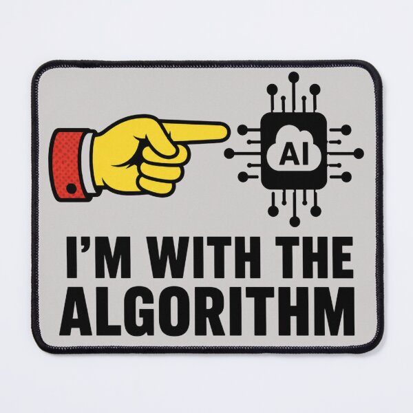 Item preview, Im With The Algorithm Funny Artificial Intelligence Irony Meme designed and sold by PixelPublishing.