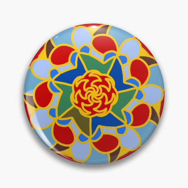 Item preview, Colorful Floral Mandala Blue Green Yellow designed and sold by Provinces de France.