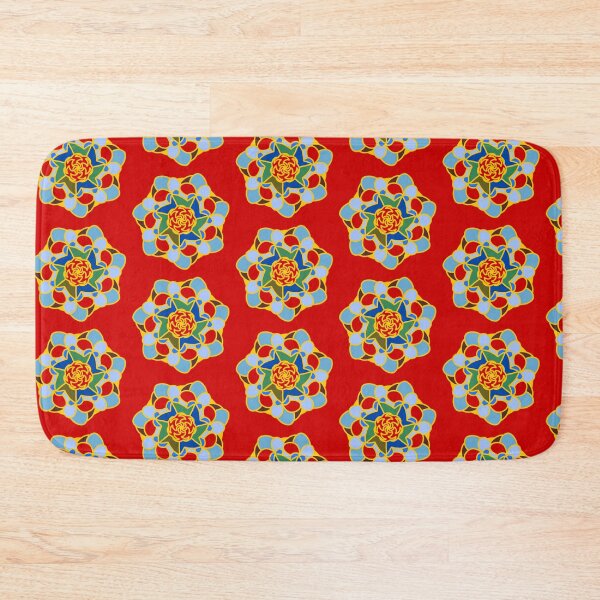 Item preview, Colorful Floral Mandala Blue Green Yellow designed and sold by Provinces de France.