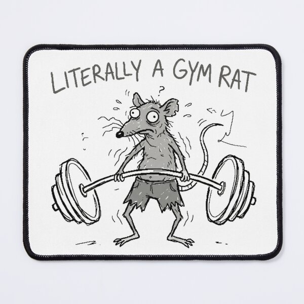 Item preview, Gym Rat Literally Badly Drawn Mouse Fitness Humor designed and sold by Retro Mood Co.