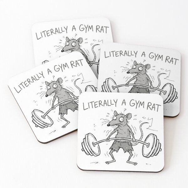 Item preview, Gym Rat Literally Badly Drawn Mouse Fitness Humor designed and sold by Retro Mood Co.