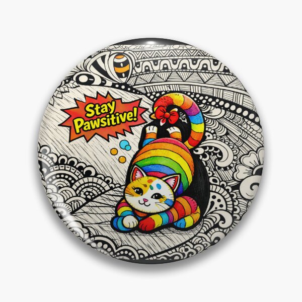Item preview, Stay Pawsitive – Babisko Rainbow Cat designed and sold by BABISKO ZEN ART.
