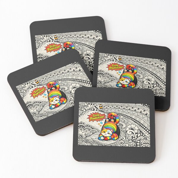 Item preview, Stay Pawsitive – Babisko Rainbow Cat designed and sold by BABISKO ZEN ART.