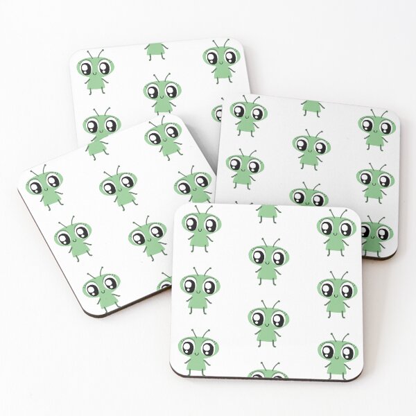 Item preview, Cute Kawaii Green Alien with Antennas Illustration designed and sold by BitDoodle.