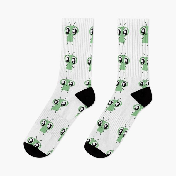 Item preview, Cute Kawaii Green Alien with Antennas Illustration designed and sold by BitDoodle.