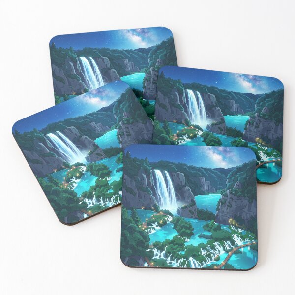 Item preview, Starry Sky Plitvice Lakes Travel Poster designed and sold by SpiriTravels.