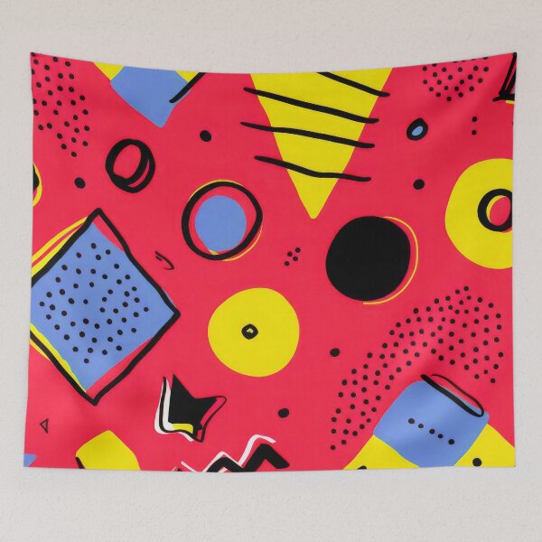 Item preview, Memphis Retro 1980's Red, Yellow, Blue Abstract Designs designed and sold by DEC02.