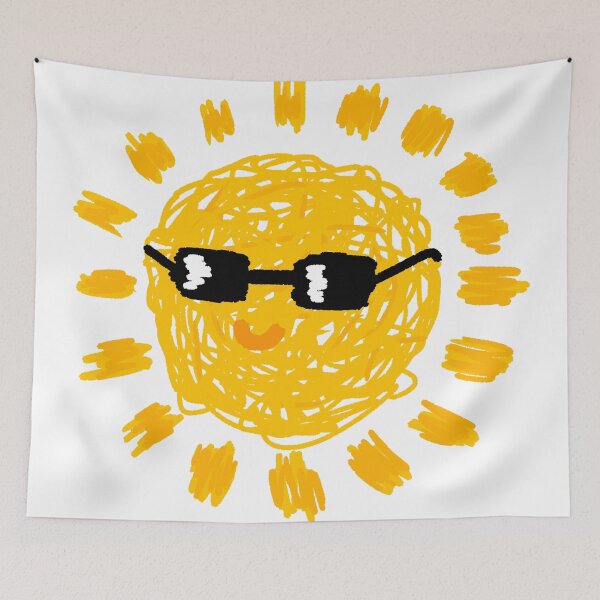 Item preview, Cool Sun with Sunglasses Scribble Doodle Art designed and sold by BitDoodle.