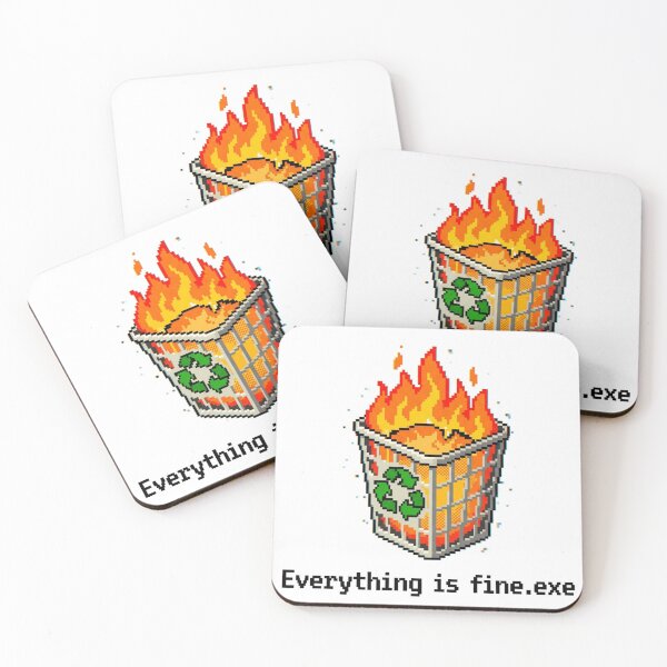 Item preview, Everything Is Fine Burning Trash Can Webcore designed and sold by Retro Mood Co.