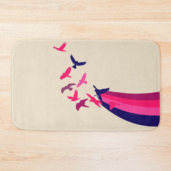 Item preview, Retro Rainbow Birds Inspirational Pink Purple designed and sold by TackyTime.