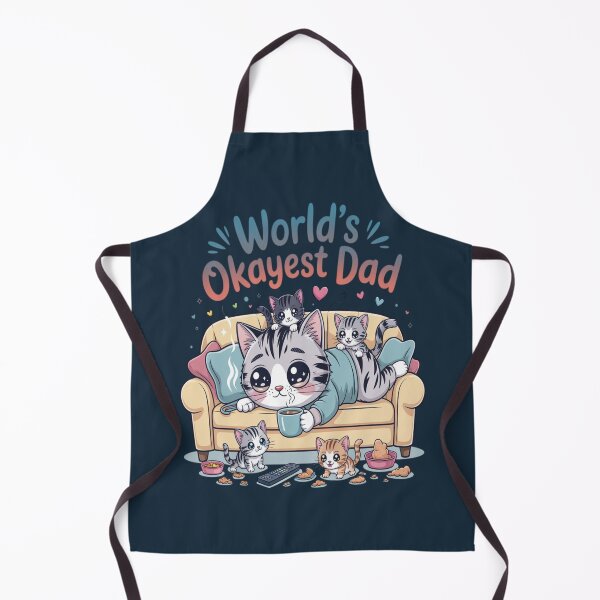 Item preview, World’s Okayest Dad Cat Artwork | Cozy Kawaii Style | Cute Family Humor designed and sold by InspiredCreatives.