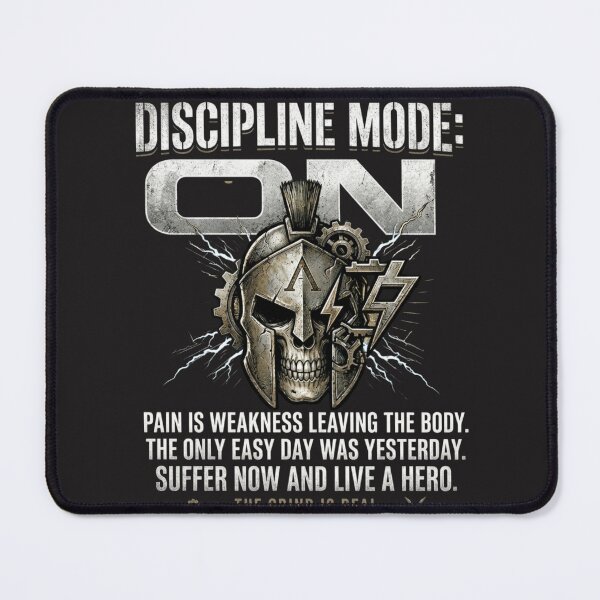 Item preview, Discipline Mode On Spartan Skull Pain Is Weakness designed and sold by LowBatteryStudio ⭐.