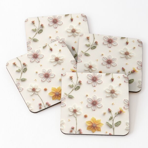 Item preview, White Pink Pressed Flower Art designed and sold by IntelliMindDesigns.