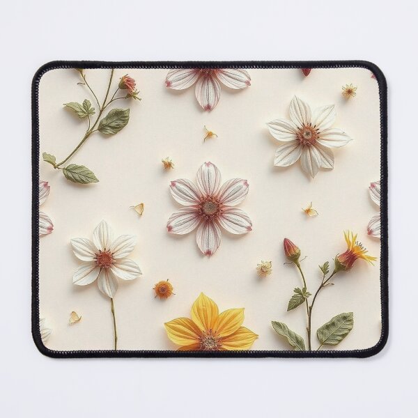 Item preview, White Pink Pressed Flower Art designed and sold by IntelliMindDesigns.