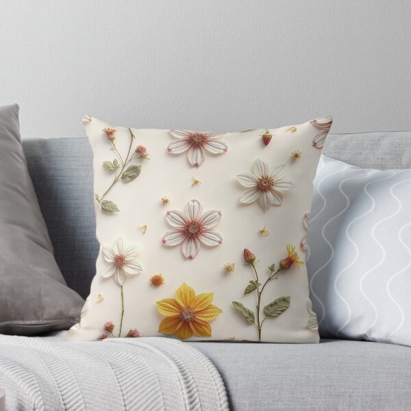 Item preview, White Pink Pressed Flower Art designed and sold by IntelliMindDesigns.