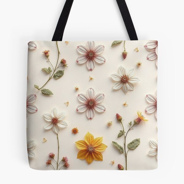 Item preview, White Pink Pressed Flower Art designed and sold by IntelliMindDesigns.