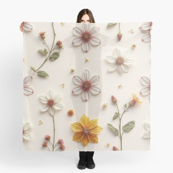 Item preview, White Pink Pressed Flower Art designed and sold by IntelliMindDesigns.