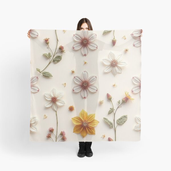 Item preview, White Pink Pressed Flower Art designed and sold by IntelliMindDesigns.