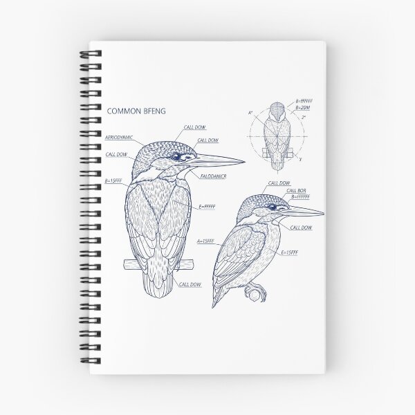 Item preview, Kingfisher Aerodynamics Blueprint Technical Illustration designed and sold by MarVan-Prints.