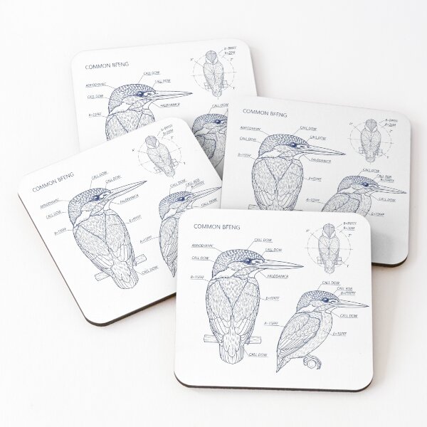 Item preview, Kingfisher Aerodynamics Blueprint Technical Illustration designed and sold by MarVan-Prints.