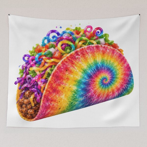 Item preview, Rainbow Tie-Dye Taco designed and sold by jgvisualarts.