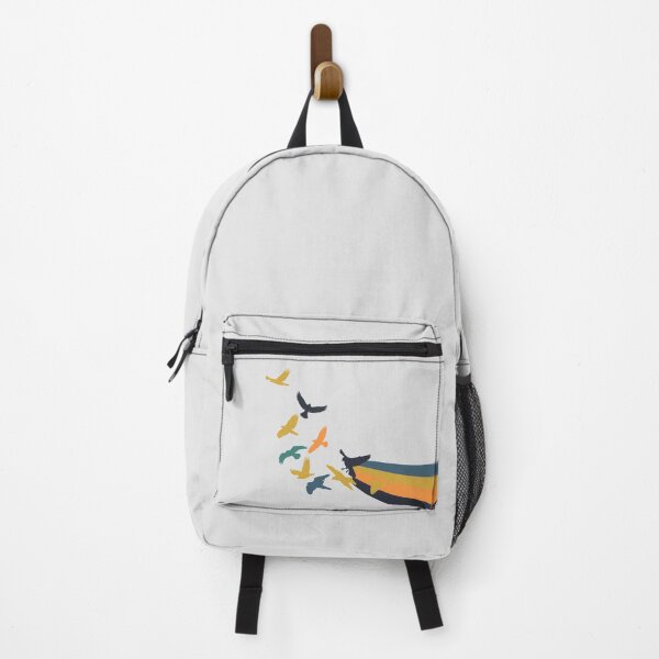 Item preview, Retro Rainbow Birds Inspirational blue yellow orange designed and sold by TackyTime.