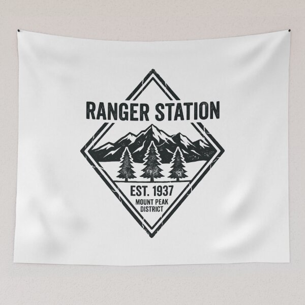 Item preview, Ranger Station Est 1937 Mount Peak District Outdoor National Park Ranger Hiker Camper designed and sold by Simsimah26Parks.