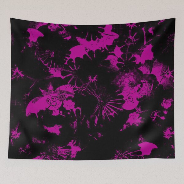 Item preview, Pink Bats Gothic Pattern — Dark Cottagecore Halloween Art designed and sold by BatNature.
