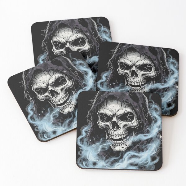 Item preview, Grim Reaper Skull Blue Smoke Hooded Ghoul designed and sold by IronDissident.