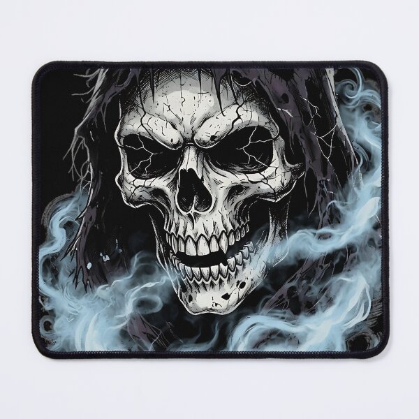 Item preview, Grim Reaper Skull Blue Smoke Hooded Ghoul designed and sold by IronDissident.