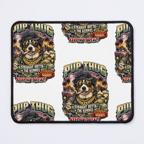 Item preview, Vintage Bootleg Pup Thug Custom Comfort Colors Pet Shirt Design PNG designed and sold by Jajahshop.