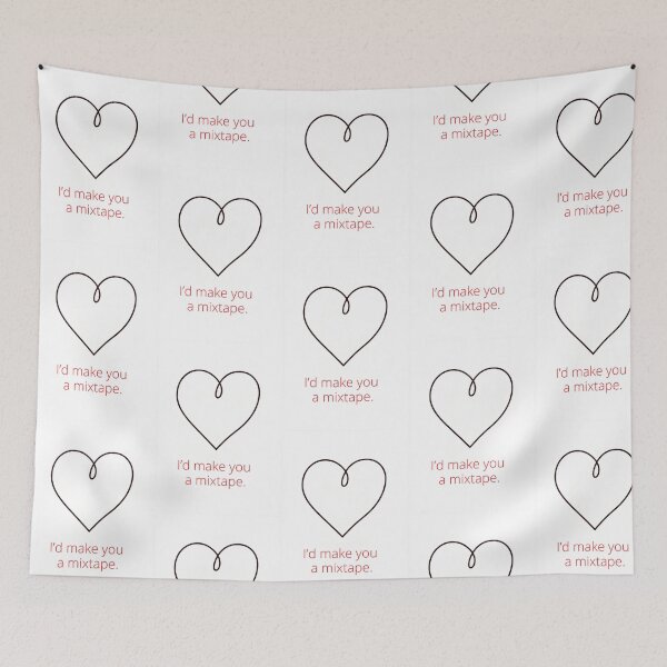 Item preview, 'd Make You A Mixtape Cassette Tape Heart Romantic Retro Design designed and sold by jojodebondy.