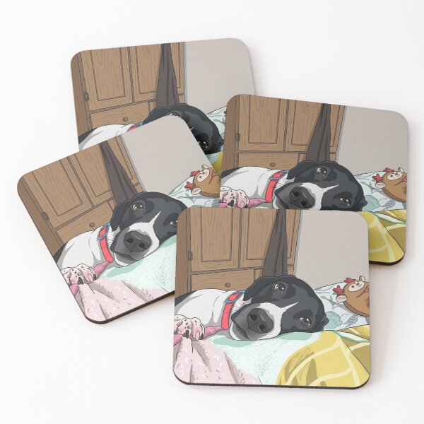 Item preview, Black and White Dog Resting on the Bed designed and sold by Kirevia.