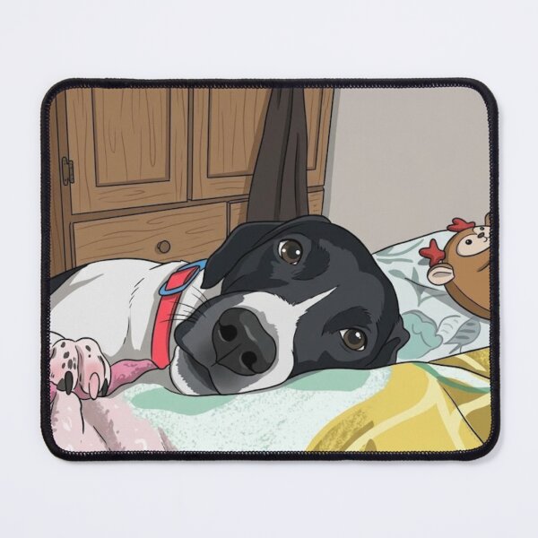 Item preview, Black and White Dog Resting on the Bed designed and sold by Kirevia.