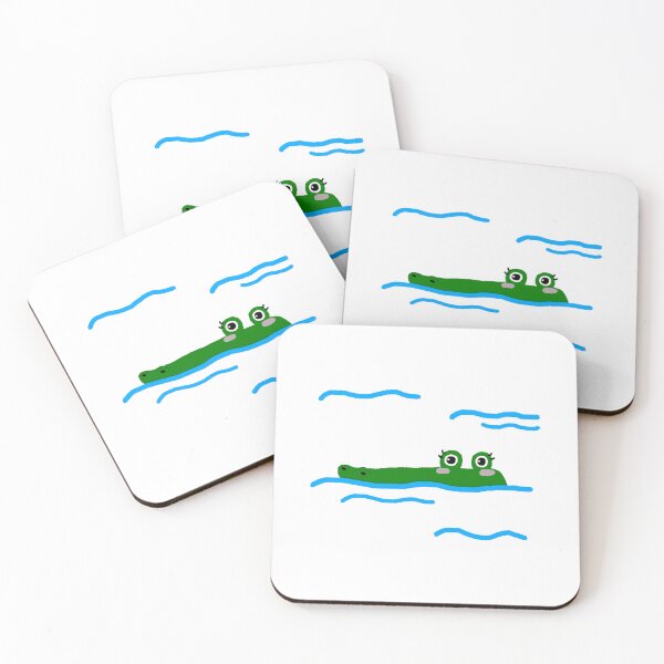 Item preview, Cute Crocodile Swimming in Water Illustration designed and sold by BitDoodle.