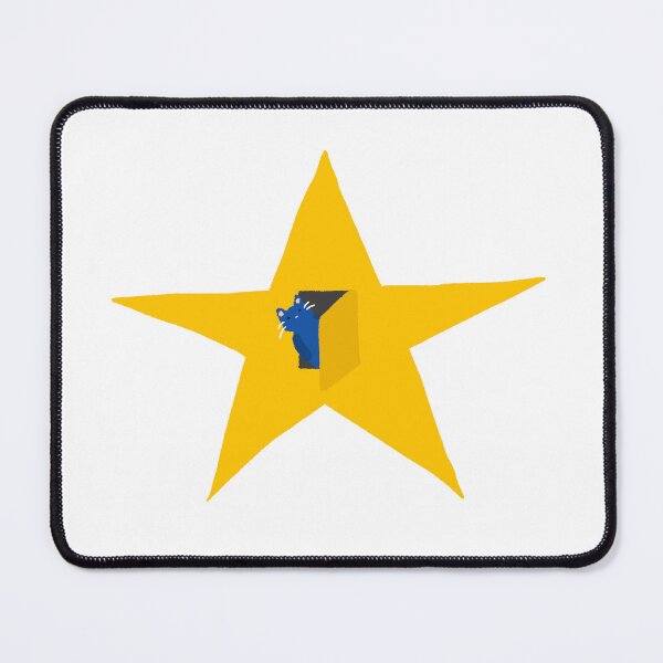 Item preview, Blue Cat Peeking from a Star Door Illustration designed and sold by BitDoodle.