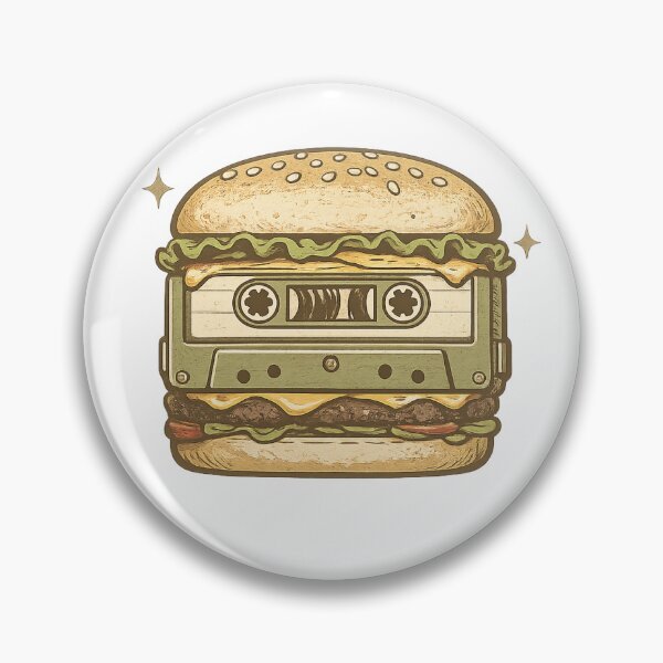 Item preview, TAPE BURGER - Cute Burger Cassette Tape Sticker Retro Music Foodie Gift 90s Mixtape designed and sold by CorporateRaver.