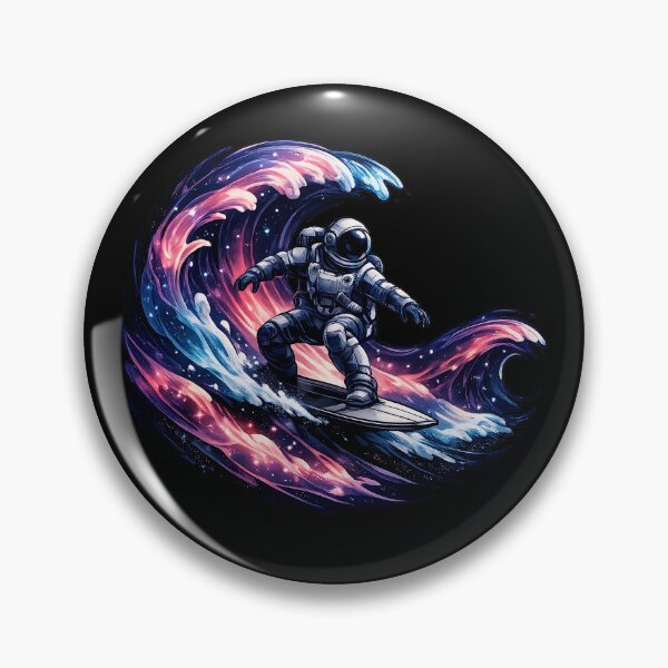 Item preview, Astronaut Surfing Neon Cosmic Waves designed and sold by builtforyou.