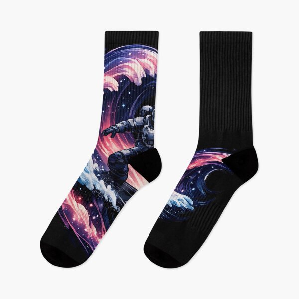 Item preview, Astronaut Surfing Neon Cosmic Waves designed and sold by builtforyou.