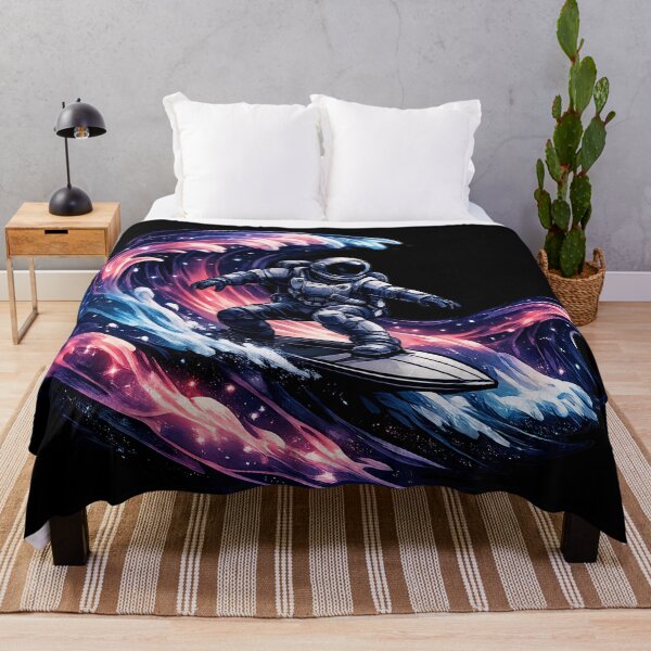 Item preview, Astronaut Surfing Neon Cosmic Waves designed and sold by builtforyou.