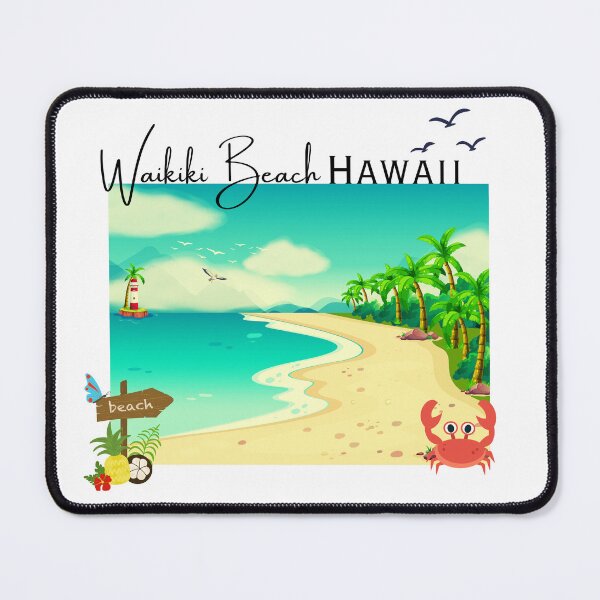 Item preview, Waikiki Hawaii Tropical Beach Vacation Retro Summer Design designed and sold by DonnaRaine.