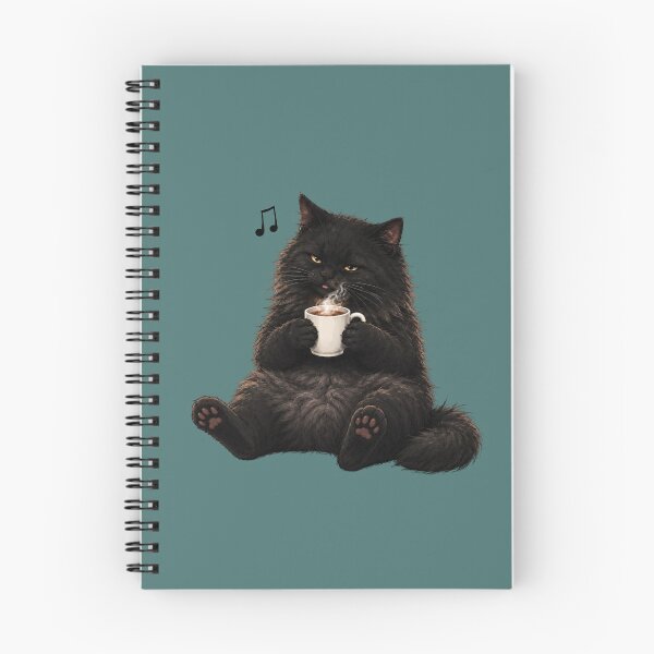 Item preview, Morning Coffee Floof – Cozy Black Cat Artwork designed and sold by lumar23.
