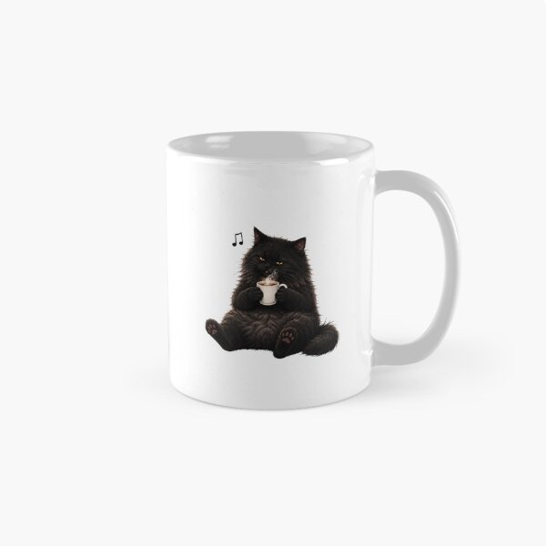Item preview, Morning Coffee Floof – Cozy Black Cat Artwork designed and sold by lumar23.