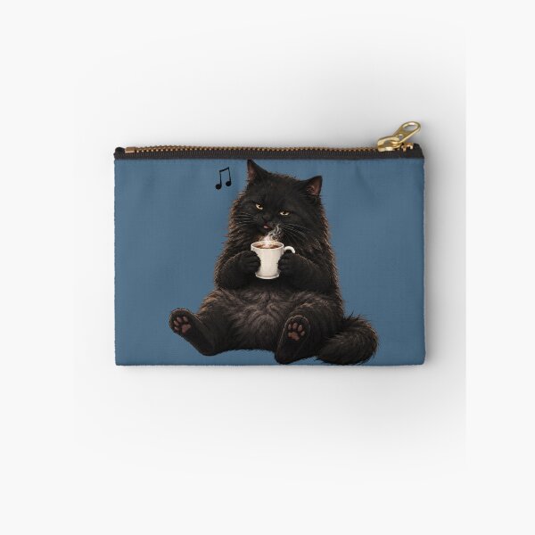 Item preview, Morning Coffee Floof – Cozy Black Cat Artwork designed and sold by lumar23.