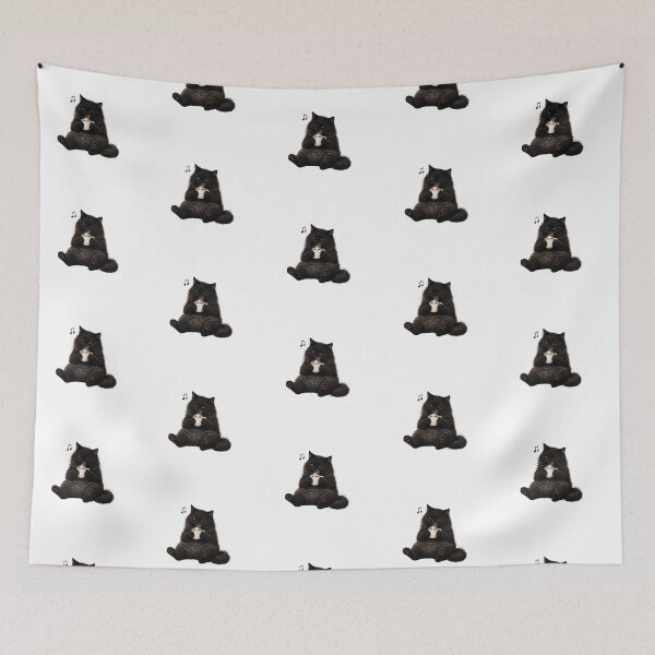 Item preview, Morning Coffee Floof – Cozy Black Cat Artwork designed and sold by lumar23.